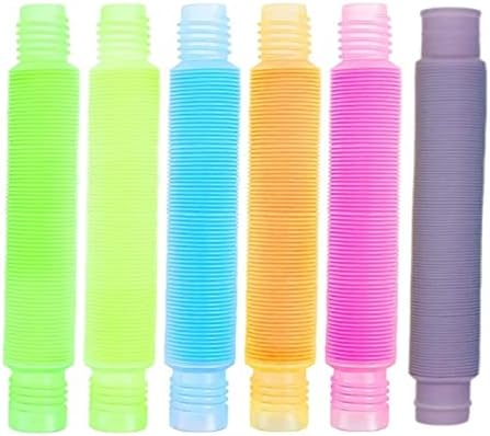 GNAUMORE 6 Piezas Mini Pop Stretch Sensory Tubes Juguetes, Juguetes Sensoriales de Tubo Elástico de Colores para Aliviar el estrés y la Ansiedad
