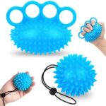 ADNEWX Juego de 2 pelotas de entrenamiento de manos para erizo, de goma suave, para terapia de manos...