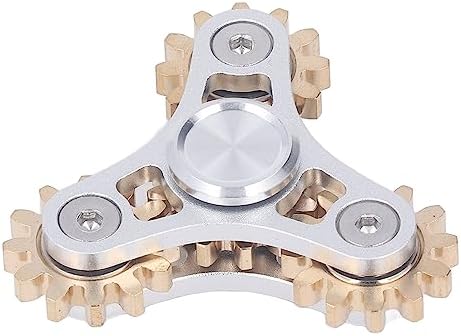 Fidget Spinner Juguete, Latón Fidget Spinner Engranaje Fidget Juguete para Adultos Niños, Estrés Ansiedad Alivio Juguete Metal ADHD EDC Dedo Spinning Sensory Toy (Plata)
