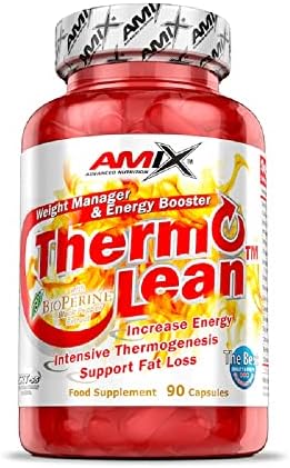 AMIX – Quemador de Grasa – Thermolean – 90 Cápsulas – Complemento que Ayuda a Adelgazar – Complemento Alimenticio con Cafeína – Componentes Naturales – Inhibidor de Apetito y Ansiedad
