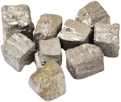 GIVBRO Piedras de pirita, Piedras Preciosas, Cristales curativos, Piedra cruda, Piedras Naturales en Bruto para la ansiedad, Alivio del estrés, meditación, Terapia con Cristales, 100g