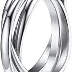 QKEPCY Anillo Antiestres Mujer Acero Inoxidable Anillo de Ansiedad Anillos Giratorios Fidget Anillo ...