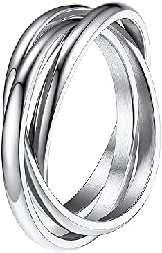 QKEPCY Anillo Antiestres Mujer Acero Inoxidable Anillo de Ansiedad Anillos Giratorios Fidget Anillo Spinner Apilables Anillo de Meditación Aliviar el Estrés Regalo para Mujeres Niñas Hombre QKEPCY Anillo Antiestres Mujer Acero Inoxidable Anillo de Ansiedad Anillos Giratorios Fidget Anillo Spinner Apilables Anillo de Meditación Aliviar el Estrés Regalo para Mujeres Niñas Hombre