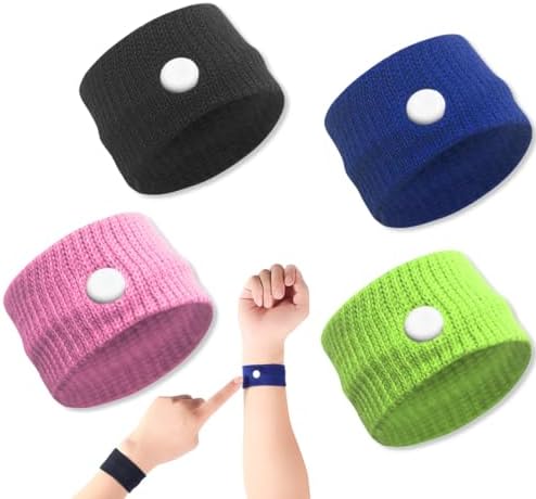 EODKSE Set de 4 Pulseras contra el mareo con acupresión para náuseas, antináuseas y mareo en Coche, Accesorio para ansiedad y náuseas matutinas, Apto para niños y Adultos, EODKSE Set de 4 Pulseras contra el mareo con acupresión para náuseas, antináuseas y mareo en Coche, Accesorio para ansiedad y náuseas matutinas, Apto para niños y Adultos,