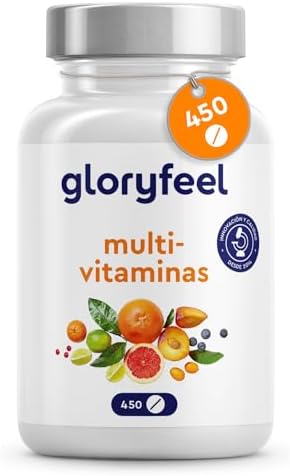 Multivitaminas y Minerales – 450 Comprimidos (Suministro para +1 año) – Todas las Vitaminas A,B,C,D3,E, Calcio, Zinc, Selenio – Multivitaminico Activo Completo para Hombre y Mujer