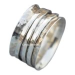 Anillo giratorio de plata de ley 925 pura, anillo de meditación, anillo impresionante, anillo de ans...