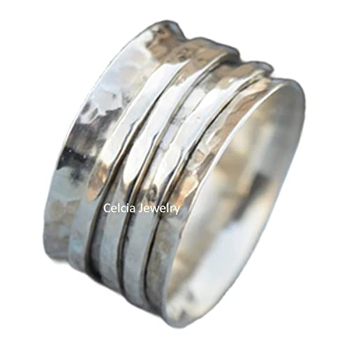 Anillo giratorio de plata de ley 925 pura, anillo de meditación, anillo impresionante, anillo de ansiedad, anillo de preocupación, anillo de inquietud, regalos de boda únicos para hombres y mujeres Anillo giratorio de plata de ley 925 pura, anillo de meditación, anillo impresionante, anillo de ansiedad, anillo de preocupación, anillo de inquietud, regalos de boda únicos para hombres y mujeres