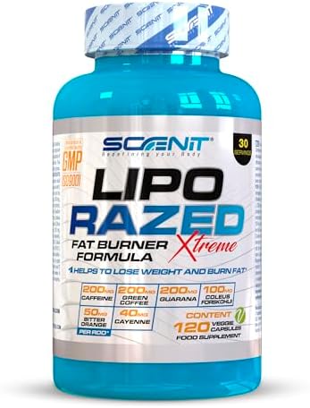 Quemagrasas potente para adelgazar – Lipo Razed Xtreme – Acción Quemagrasas potente – Fat Burner efecto termogenico – Contribuye a perder peso y adelgazar – 19 ingredientes – 120 cápsulas veganas Quemagrasas potente para adelgazar – Lipo Razed Xtreme – Acción Quemagrasas potente – Fat Burner efecto termogenico – Contribuye a perder peso y adelgazar – 19 ingredientes – 120 cápsulas veganas