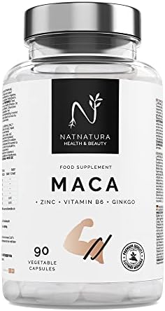 Maca negra. Alta concentración de extracto de maca peruana + L- Arginina + Zinc + B6 + Gingko biloba. Aumento de energía y rendimiento. 90 cápsulas vegetales de maca peruana.