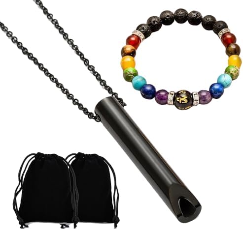 4 Piezas Collar de Respiración Set, Collar de Silbato Acero Inoxidable con Pulseras de Aceites Esenciales y Bolsas con CordóN, Collar Consciente, Collar de Ansiedad para Mujeres Hombres 4 Piezas Collar de Respiración Set, Collar de Silbato Acero Inoxidable con Pulseras de Aceites Esenciales y Bolsas con CordóN, Collar Consciente, Collar de Ansiedad para Mujeres Hombres
