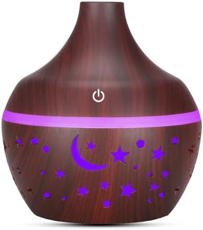Difusor de aceite esencial 300ml, Humidificador USB Grano de madera Difusor de aromaterapia, Humidificador de niebla fría con luces LED de 7 colores para la oficina en casa(#1) Difusor de aceite esencial 300ml, Humidificador USB Grano de madera Difusor de aromaterapia, Humidificador de niebla fría con luces LED de 7 colores para la oficina en casa(#1)