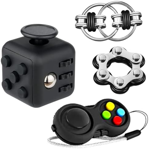Yeefunjoy Juego de 4 Juguetes para Fidget, Antiestrés Stress Cube, Fidget Cubo Fidget Pad, Juego De Cadena Flippy, Seis Cadenas De Rodillos, Fidget Toys para Niños y Adultos Anti-ansiedad Anti-Stress Yeefunjoy Juego de 4 Juguetes para Fidget, Antiestrés Stress Cube, Fidget Cubo Fidget Pad, Juego De Cadena Flippy, Seis Cadenas De Rodillos, Fidget Toys para Niños y Adultos Anti-ansiedad Anti-Stress