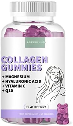 Gominolas de Colágeno Marino Hidrolizado con Magnesio + Ácido Hialurónico + Coenzima Q10 + Vitamina C – Para Piel, Pelo, Articulaciones y Huesos – Collagen Gummies – 60 Unidades