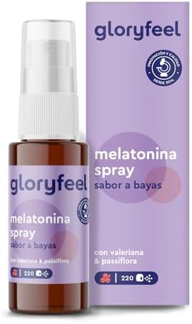 Melatonina Spray 1 mg – Para dormir bien (110 noches) – Sabor a bayas – Tranquilizante natural con pasiflora, valeriana, melisa, lavanda, vitaminas B6 y B1 – Ayuda a conciliar el sueño