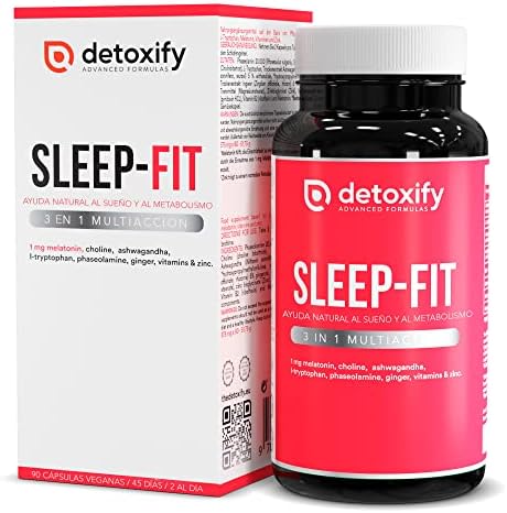 Detoxify Sleep-Fit | Adelgazante Nocturno Muy Rápido para 45 Días | Quemagrasas Potente | Pastillas de Melatonina Ashwagandha Triptófano Keto | Bloqueador Carbohidratos