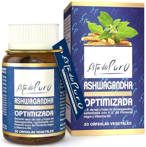 Ashwagandha Optimizada Estado Puro | Máxima Concentración en Withanólidos 10% | Sensoril + Pimienta Negra | Suplemento para la Ansiedad y Estrés | Vegano, No-GMO | 30 Cápsulas | TONGIL (1)