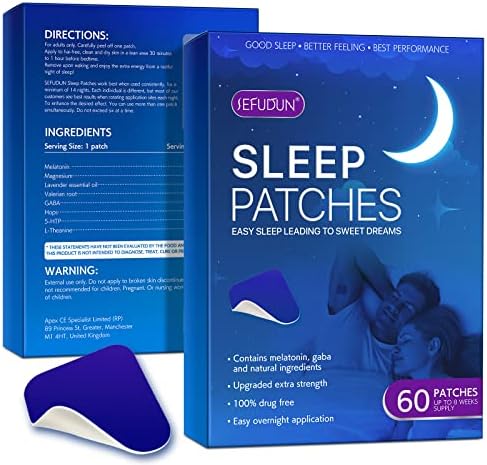 Smddx Parches para dormir,100% LIBRE DE MEDICAMENTOS Azul Parches naturales para dormir favorecen la paz y el rejuvenecimiento,Pegatinas Alivian la ansiedad y la fatiga (60 pcs）