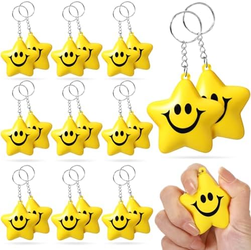Otuuz 20 Bolas de Alivio de Estrés de Estrella Llavero de Bola Antiestrés de Cara Sonrisa Mini Bola de Ansiedad para Apretar Juguetes de Estrés de Manos de Espuma para Adultos Carnaval San Valentín Otuuz 20 Bolas de Alivio de Estrés de Estrella Llavero de Bola Antiestrés de Cara Sonrisa Mini Bola de Ansiedad para Apretar Juguetes de Estrés de Manos de Espuma para Adultos Carnaval San Valentín