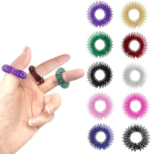 LLMSIX 10 anillos de acupresión, juguete para la ansiedad, tricotilomanía, juguetes silenciosos, anillos de acupresión, anillos sensoriales para aliviar el estrés, anillos sensoriales para adultos, LLMSIX 10 anillos de acupresión, juguete para la ansiedad, tricotilomanía, juguetes silenciosos, anillos de acupresión, anillos sensoriales para aliviar el estrés, anillos sensoriales para adultos,