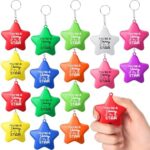 Otuuz 20 Bolas Antiestrés Motivacionales de Estrella Llavero de Bola de Estrés de Mano con Citas de ...