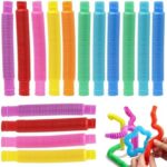 UTMACH 16 Piezas Mini Tubos Pop Juguetes Sensoriales Juguetes de Tubo Pop Fidget Tubos de Colores Ju...