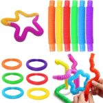6pcs Tubos sensoriales niños,Tubos moldeables niños,Mini Juguetes Sensoriales de Tubos Pop,Coloridos...
