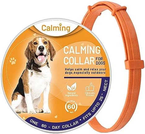 kyaoayo Collar calmante para perros, feromonas para perros, collar calmante para perros con ansiedad, estrés, ajustable, para perros de todos los tamaños, seguro y eficaz (naranja) kyaoayo Collar calmante para perros, feromonas para perros, collar calmante para perros con ansiedad, estrés, ajustable, para perros de todos los tamaños, seguro y eficaz (naranja)