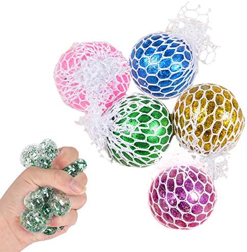 ZoneYan 5 Piezas Bola Antiestrés de Malla, Bolas Antiestrés para Aliviar la Ansiedad, Bola de Alivio de Estrés, Squishy Bola, Squeeze Ball, Mesh Ball, Fidget Ball, para Niños y Adultos ZoneYan 5 Piezas Bola Antiestrés de Malla, Bolas Antiestrés para Aliviar la Ansiedad, Bola de Alivio de Estrés, Squishy Bola, Squeeze Ball, Mesh Ball, Fidget Ball, para Niños y Adultos