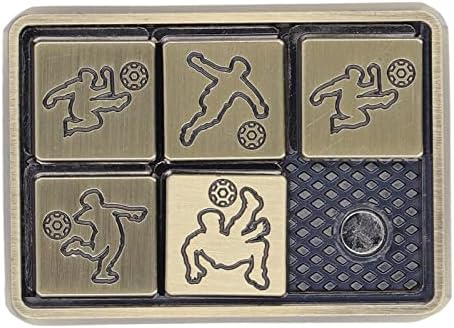 Wakects EDC Fidget Slider Juguete con motivos de fútbol, 5 cuadrados pequeños, deslizadores magnéticos con bolsa de tela para adultos, alivio de la ansiedad y el estrés, 48 x 35 x 6 mm