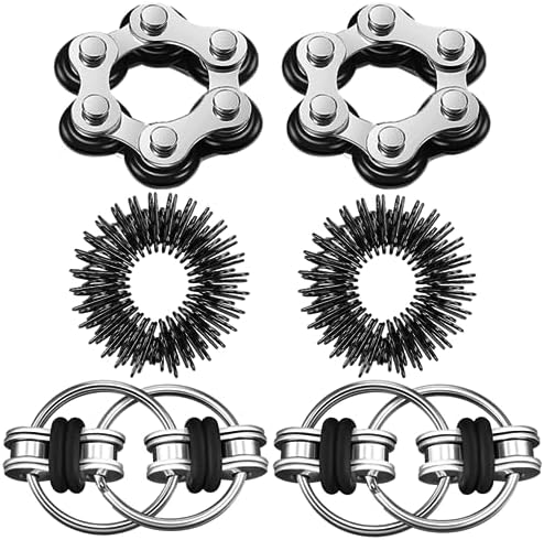 Steemjoey Juego de 6 Juguetes para Fidget, Juego De Cadena Flippy, Seis Cadenas De Rodillos, Alivia el estrés Reductor Add para Adultos y Niños, ADHD, Ansiedad, Autismo (Negro) Steemjoey Juego de 6 Juguetes para Fidget, Juego De Cadena Flippy, Seis Cadenas De Rodillos, Alivia el estrés Reductor Add para Adultos y Niños, ADHD, Ansiedad, Autismo (Negro)