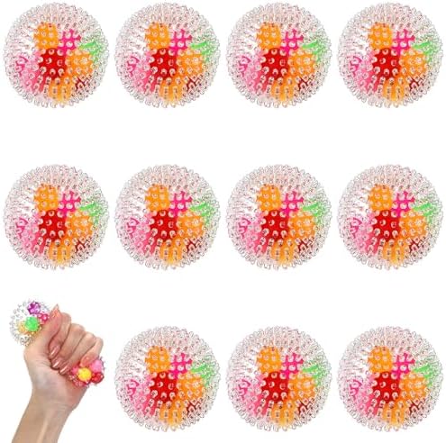 Aoriher 12 Bolas Antiestrés para Adultos Pelotas Antiestrés Bolas de Colores para Apretar Bolas para Aliviar Estrés Juguetes de Apretar para Dedos Mano Oficina Relajación Ansiedad Descompresión