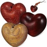 TEHAUX 6 Piezas juguete de nogal juguetes pelotas antiestrés para el corazón para adultos llavero co...