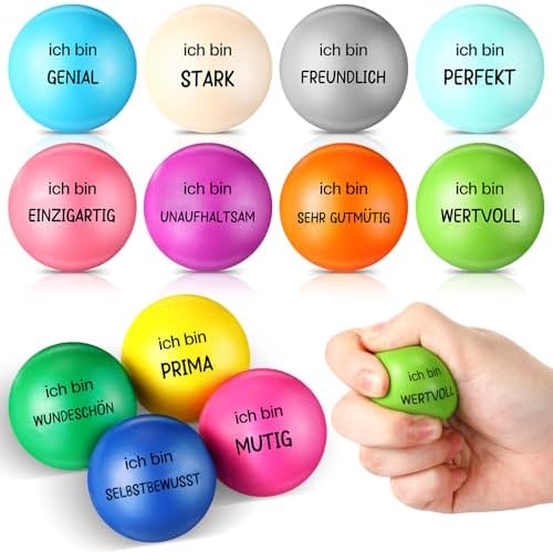 Aoriher 12 Pelotas Antiestrés de Espuma de Colores Brillantes Bolas de Estrés de Espuma Bola de Ansiedad Motivacional Pequeña Juguetes Antiestrés con Dichos Inspiradores para Aliviar Estrés Aoriher 12 Pelotas Antiestrés de Espuma de Colores Brillantes Bolas de Estrés de Espuma Bola de Ansiedad Motivacional Pequeña Juguetes Antiestrés con Dichos Inspiradores para Aliviar Estrés