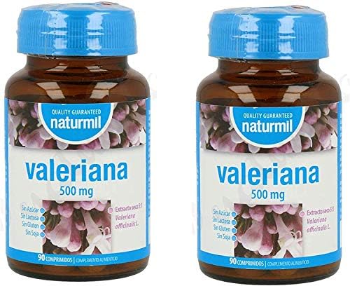 Naturmil Valeriana 500mg – Pack Doble 180 Comprimidos, Ayuda al Sueño y Relajación, Vegano, Sin Gluten