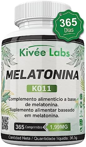 KivéeLabs® 365 Comprimidos Melatonina Pura 1,99 mg (Suministro 1 Año) | Rápida Asimilación | Suministro para 1 año | Ayuda con el insomnio y trastornos del sueño | Vegano sin OMG | Fabricado en España