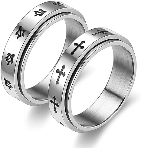 KQNM 2 Pcs Ansiedad Anillos,Giratorios Anillos,Para Estrés Ansiedad Aliviar Anillos,Para Mujeres Hombres Inoxidable Spinner Anxiety Ring,Anillo De Cruz, Anillo De Tortuga,Anillo Hombre KQNM 2 Pcs Ansiedad Anillos,Giratorios Anillos,Para Estrés Ansiedad Aliviar Anillos,Para Mujeres Hombres Inoxidable Spinner Anxiety Ring,Anillo De Cruz, Anillo De Tortuga,Anillo Hombre