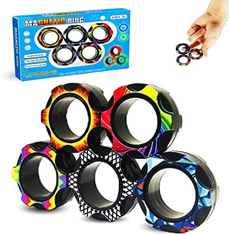 Steemjoey 5Pcs Anillos magnéticos Fidget Toys, Idea ADHD Fidget Toys, Adult Fidget Magnets Toys Rings para Terapia de Alivio de la ansiedad, Fidget Pack Gran Regalo para Adultos, Adolescentes y niños Steemjoey 5Pcs Anillos magnéticos Fidget Toys, Idea ADHD Fidget Toys, Adult Fidget Magnets Toys Rings para Terapia de Alivio de la ansiedad, Fidget Pack Gran Regalo para Adultos, Adolescentes y niños