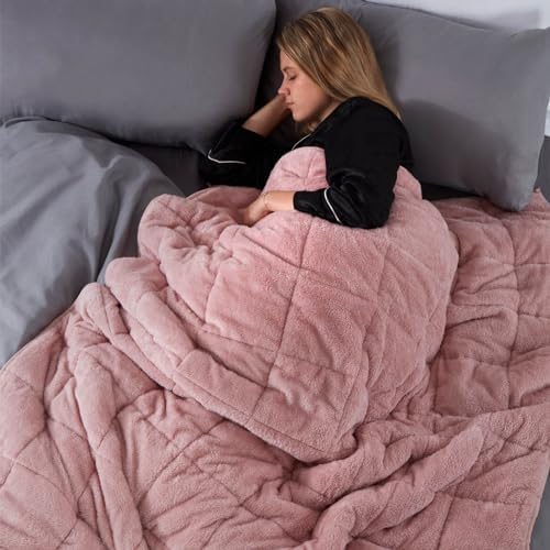 Brentfords Manta con Peso de Forro Polar súper Suave con microcuentas de Vidrio para Adultos para el insomnio, la ansiedad y el estrés, Rosa Rubor, 125 x 180 cm – 6 kg Brentfords Manta con Peso de Forro Polar súper Suave con microcuentas de Vidrio para Adultos para el insomnio, la ansiedad y el estrés, Rosa Rubor, 125 x 180 cm – 6 kg