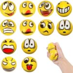 12 Piezas Pelotas Antiestrés Forhome Bola De Emoticonos Bolas Antiestres Bolas del Juego De Emoji Al...