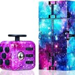Chennyfun Juego de 2 Juguetes para Fidget, Juguetes Galaxy Fidget Cubo Infinito Cubo,Colorido Anti-a...