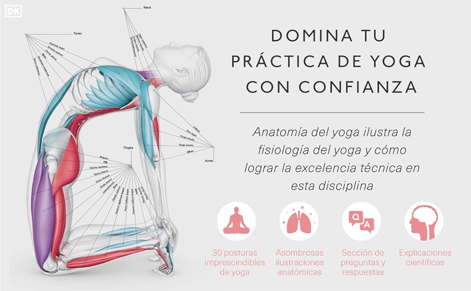 Anatomía del yoga: Un estudio fisiológico postura a postura (Deportes DK) (Edición en Español) 2 science of yoga, yoga book for yoga , practice yoga