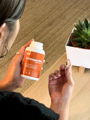 Ashwagandha Alta Potencia: Adaptógeno y Nootrópico con Sensoril® (10% Withanolidos) | Sueño Profundo, Bienestar General, Energía, Concentración | 4 Meses | 2x Más Concentrado que el KSM-66 9 Extracto de Ashwagandha potenciado