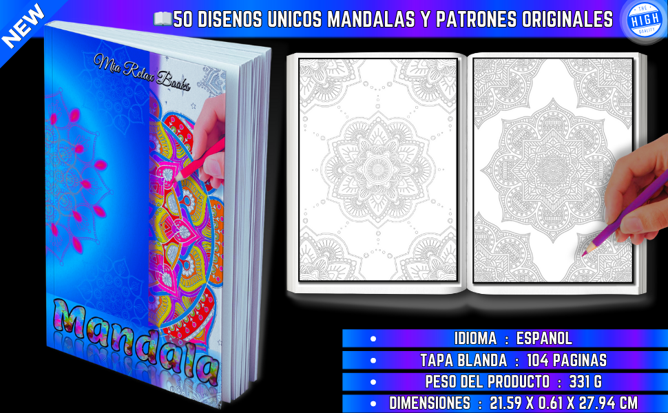 Mandala: Libro de Colorear para Adultos Relajación con 50 Diseños Únicos Mandalas y Patrones Originales (Actividad para Aliviar el Estrés y la Ansiedad) 3 Mandala: Libro de Colorear para Adultos Relajación