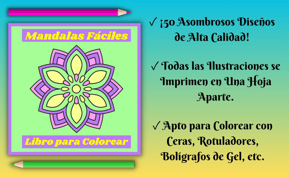 Mandalas Fáciles Libro para Colorear