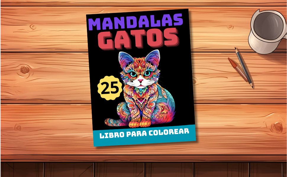 Mandalas de gatos: Libro de colorear para adultos amantes a los gatos. Mandalas antiestrés para meditar y aliviar la ansiedad. 3 mandalas de gatos, gatos mandala, libro de colorear para adultos, colorear mandalas, colorear gatos